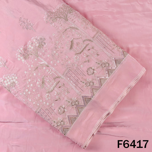 Zari Sequins Thread Work Crepe Fabric - F6417