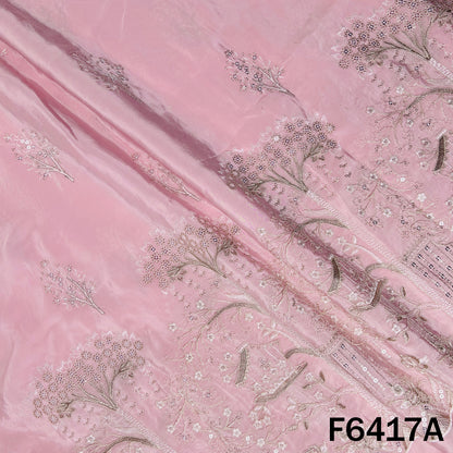 Zari Sequins Thread Work Crepe Fabric - F6417