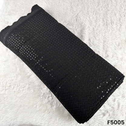 Thread Sequins Embroidered Rayon Cotton Fabric-F5005