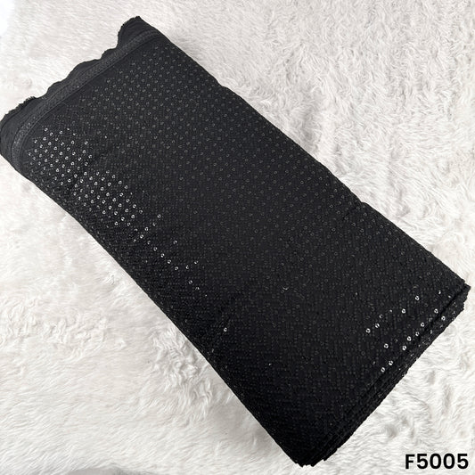 Thread Sequins Embroidered Rayon Cotton Fabric-F5005