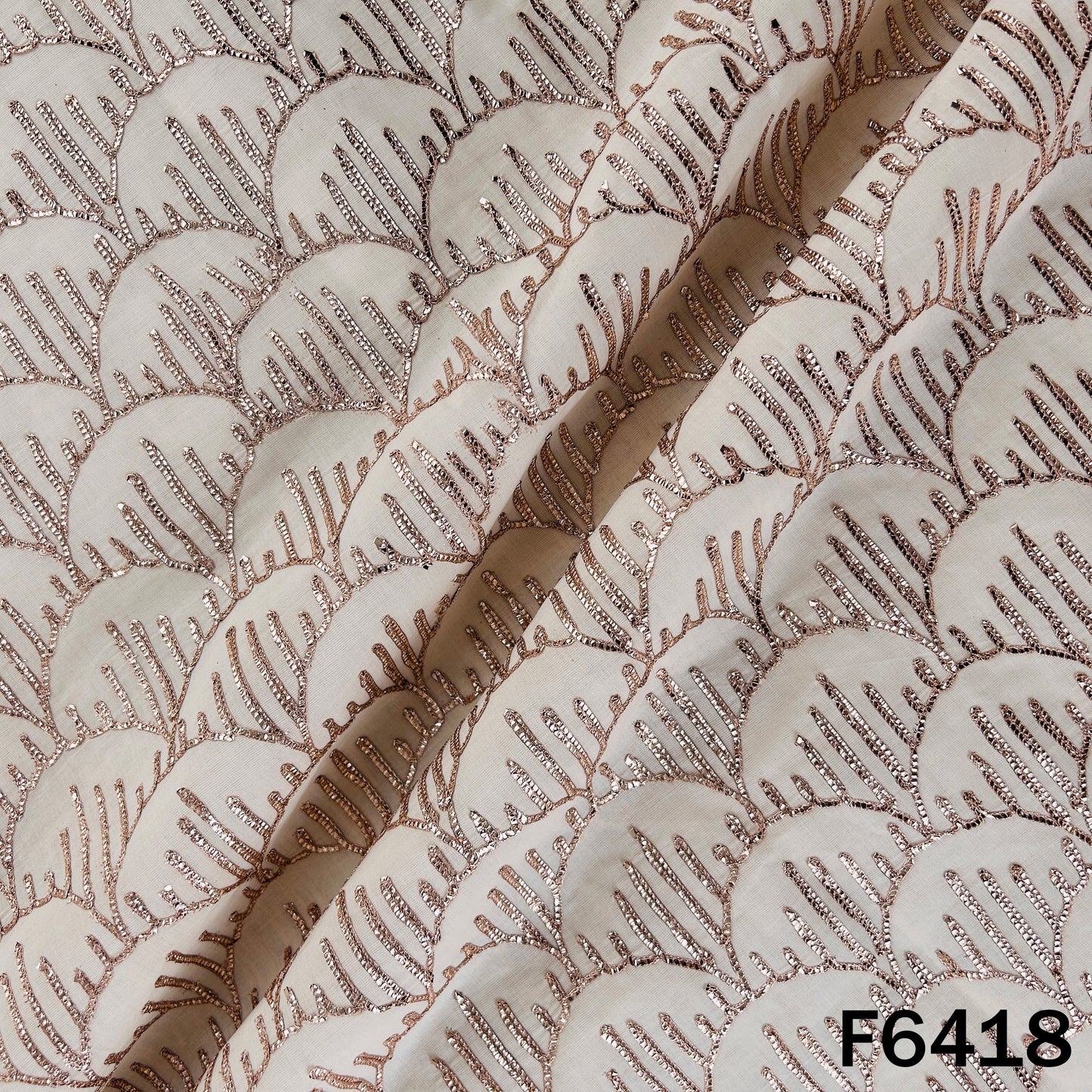 Dyeable Gota Patti Work Kora Cotton Fabric - F6418