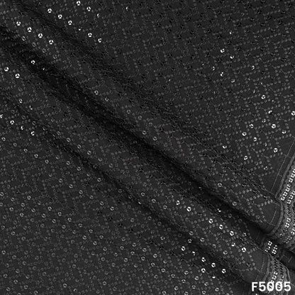 Thread Sequins Embroidered Rayon Cotton Fabric-F5005