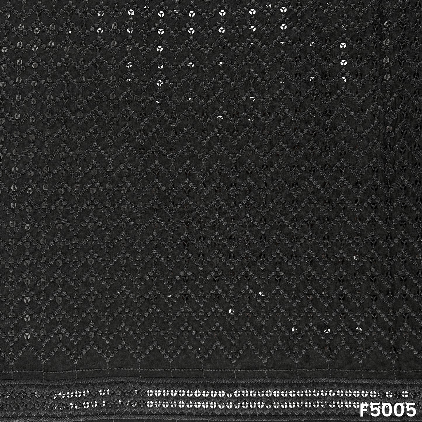 Thread Sequins Embroidered Rayon Cotton Fabric-F5005