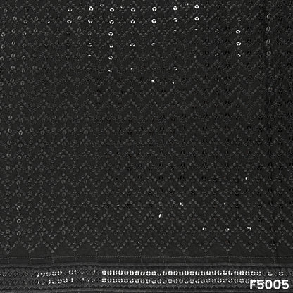 Thread Sequins Embroidered Rayon Cotton Fabric-F5005