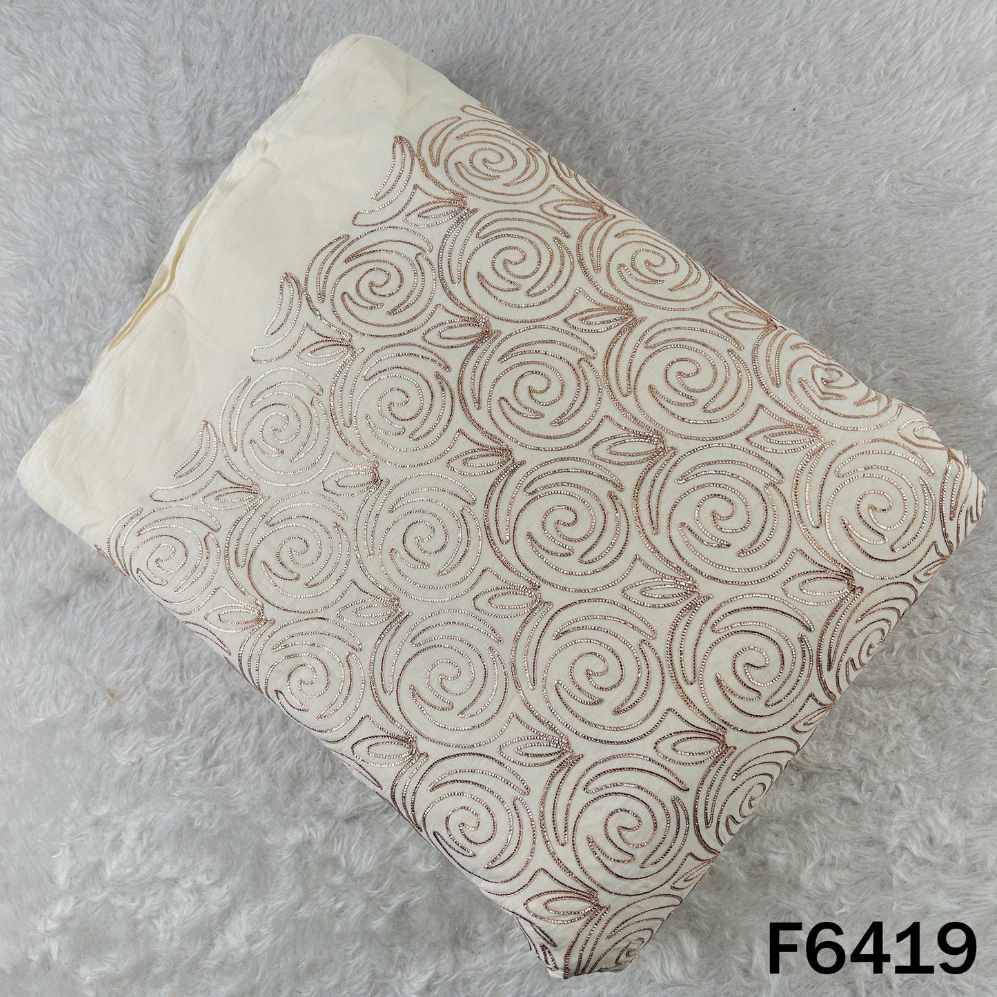 Dyeable Gota Patti Work Kora Cotton Fabric - F6419