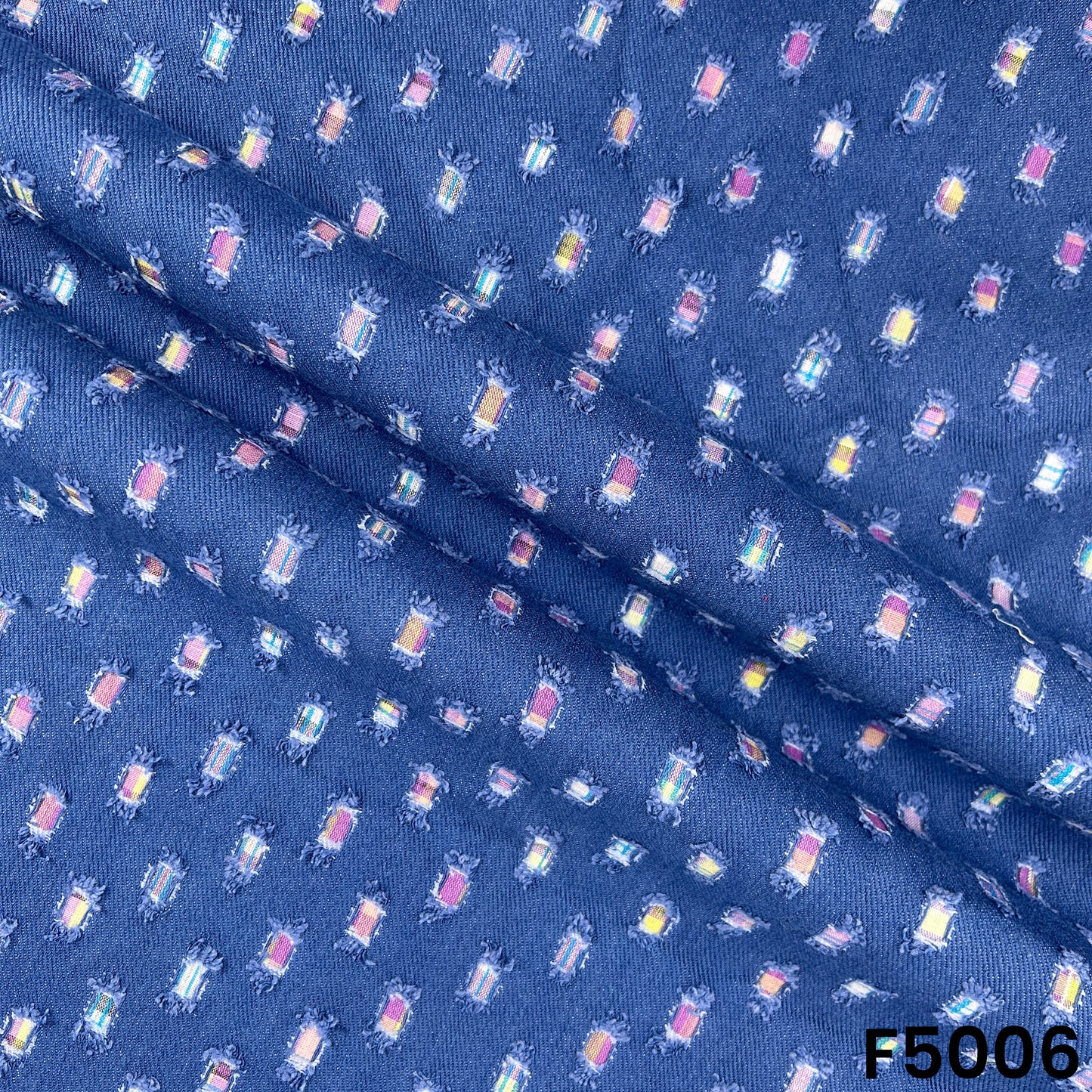 Denim Patch Work Fabric - F5006