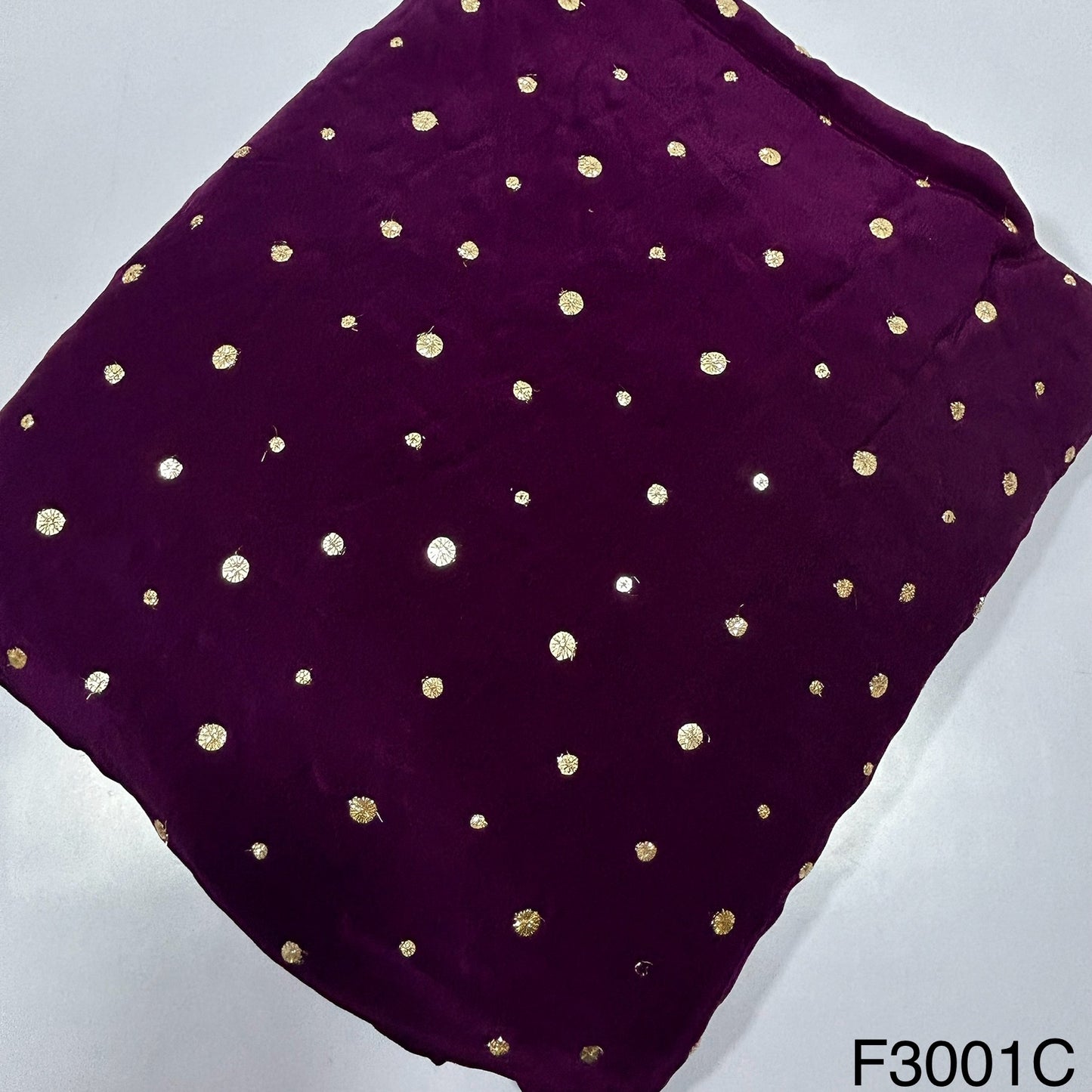 Zari Sequins Crepe Fabric-F3001