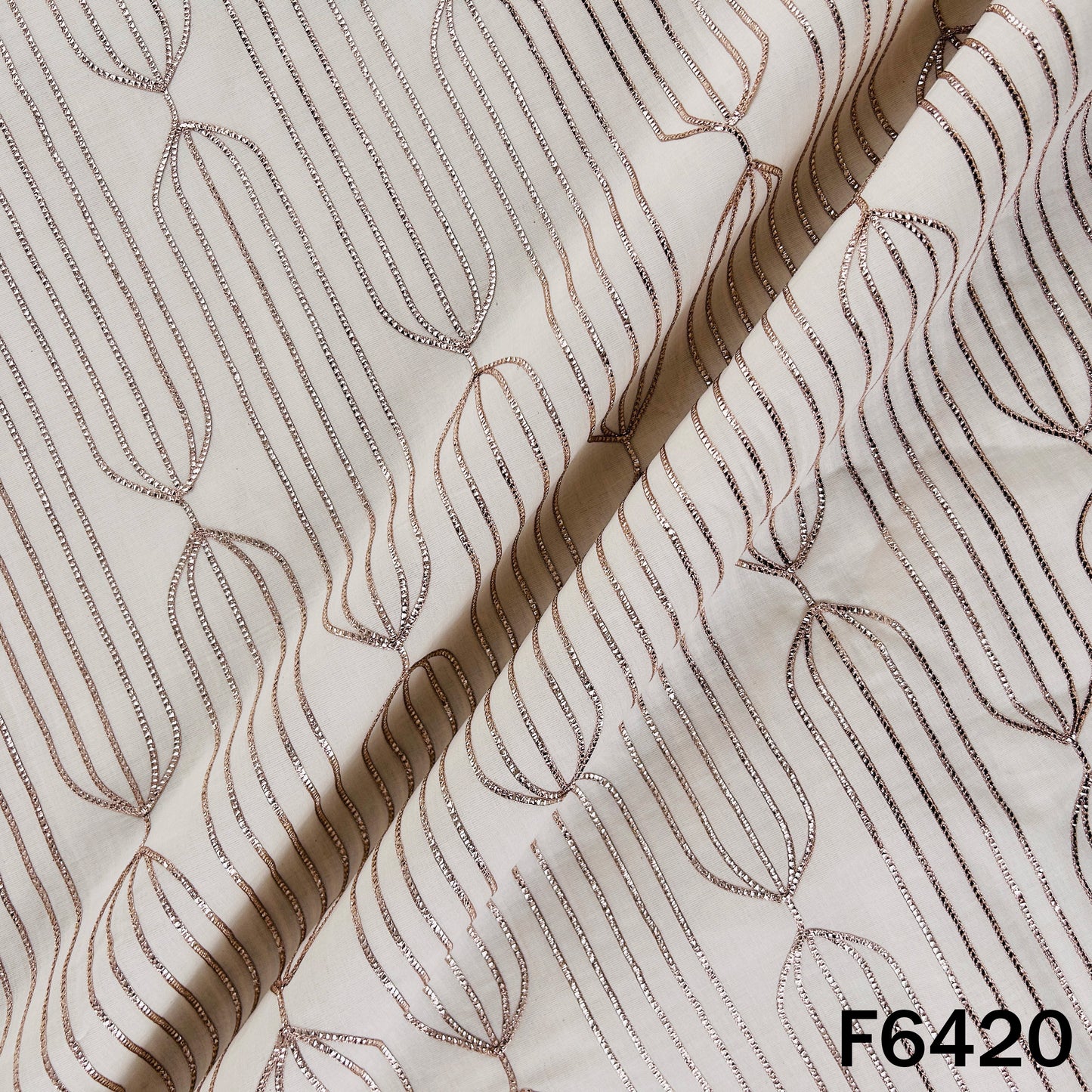 Dyeable Gota Patti Work Kora Cotton Fabric - F6420