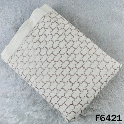 Dyeable Gota Patti Work Kora Cotton Fabric - F6421