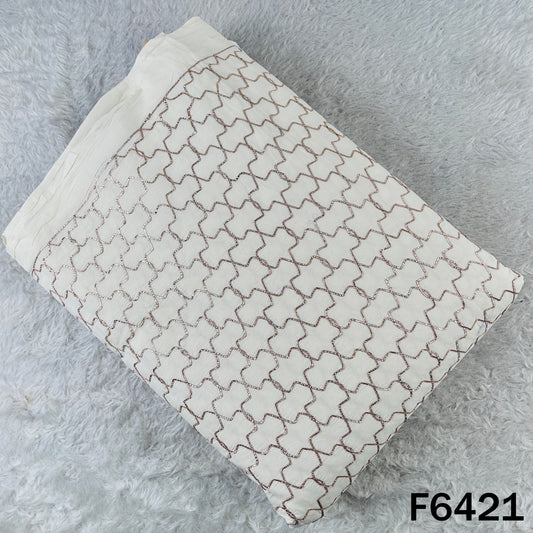 Dyeable Gota Patti Work Kora Cotton Fabric - F6421