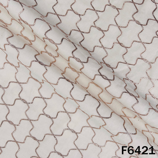 Dyeable Gota Patti Work Kora Cotton Fabric - F6421