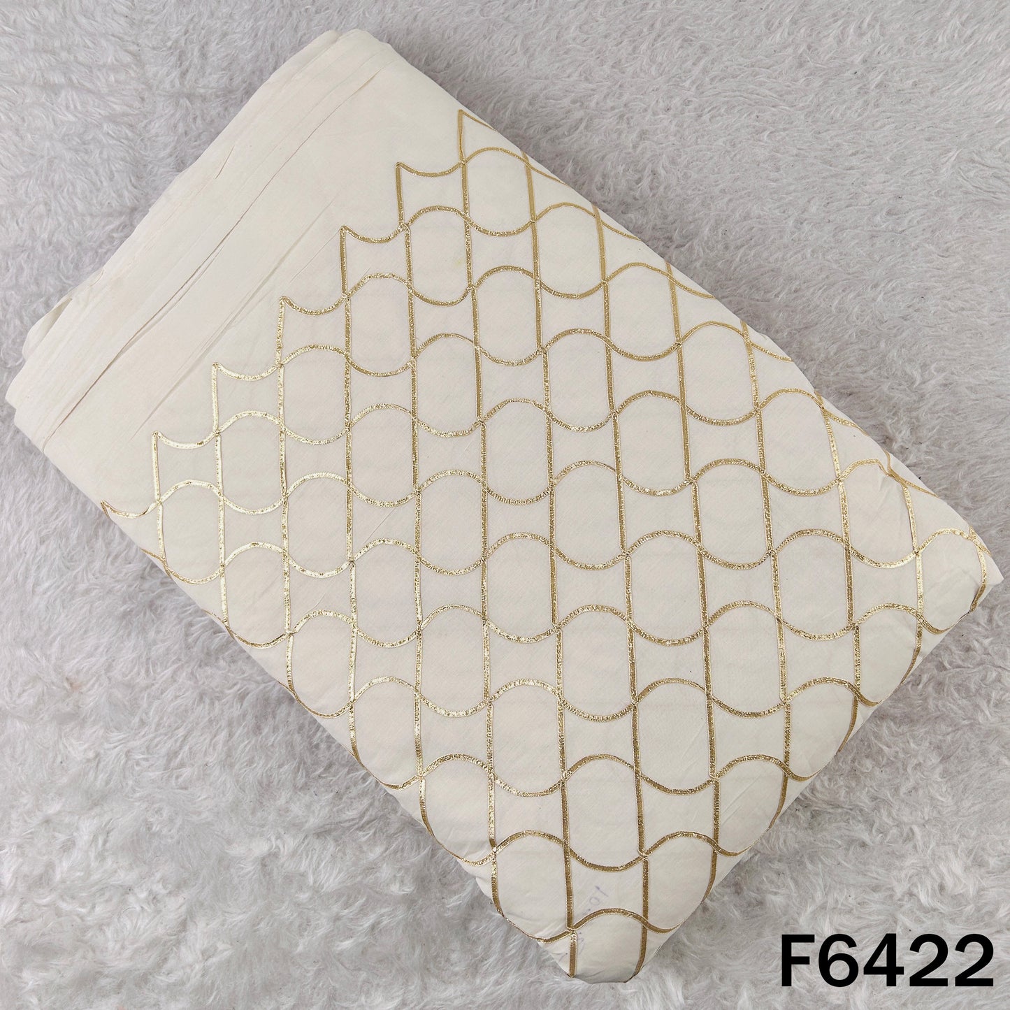 Dyeable Gota Patti Work Kora Cotton Fabric - F6422