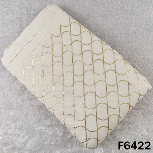 Dyeable Gota Patti Work Kora Cotton Fabric - F6422