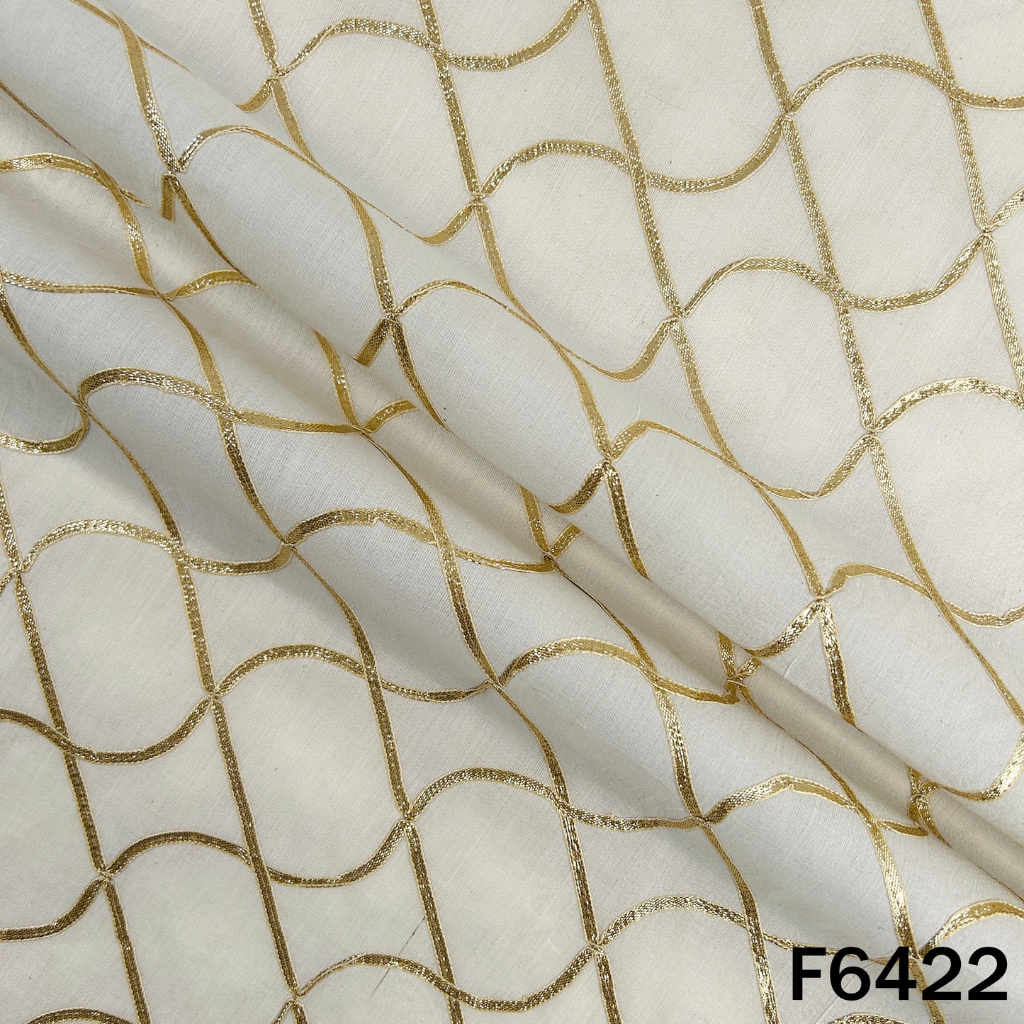 Dyeable Gota Patti Work Kora Cotton Fabric - F6422