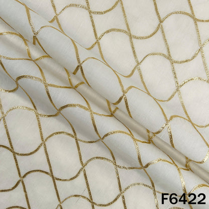 Dyeable Gota Patti Work Kora Cotton Fabric - F6422