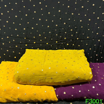 Zari Sequins Crepe Fabric-F3001