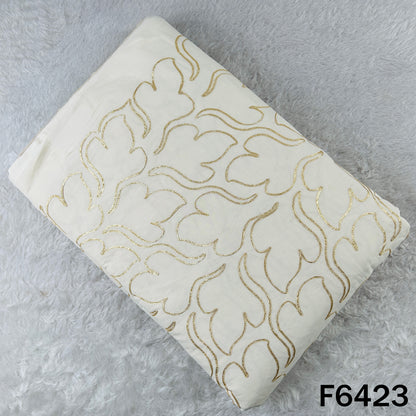 Dyeable Gota Patti Work Kora Cotton Fabric - F6423