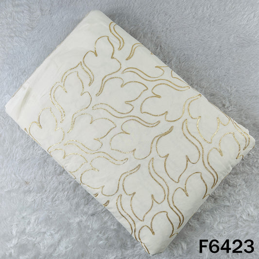 Dyeable Gota Patti Work Kora Cotton Fabric - F6423