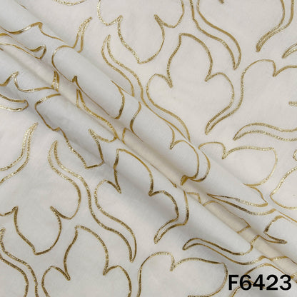 Dyeable Gota Patti Work Kora Cotton Fabric - F6423