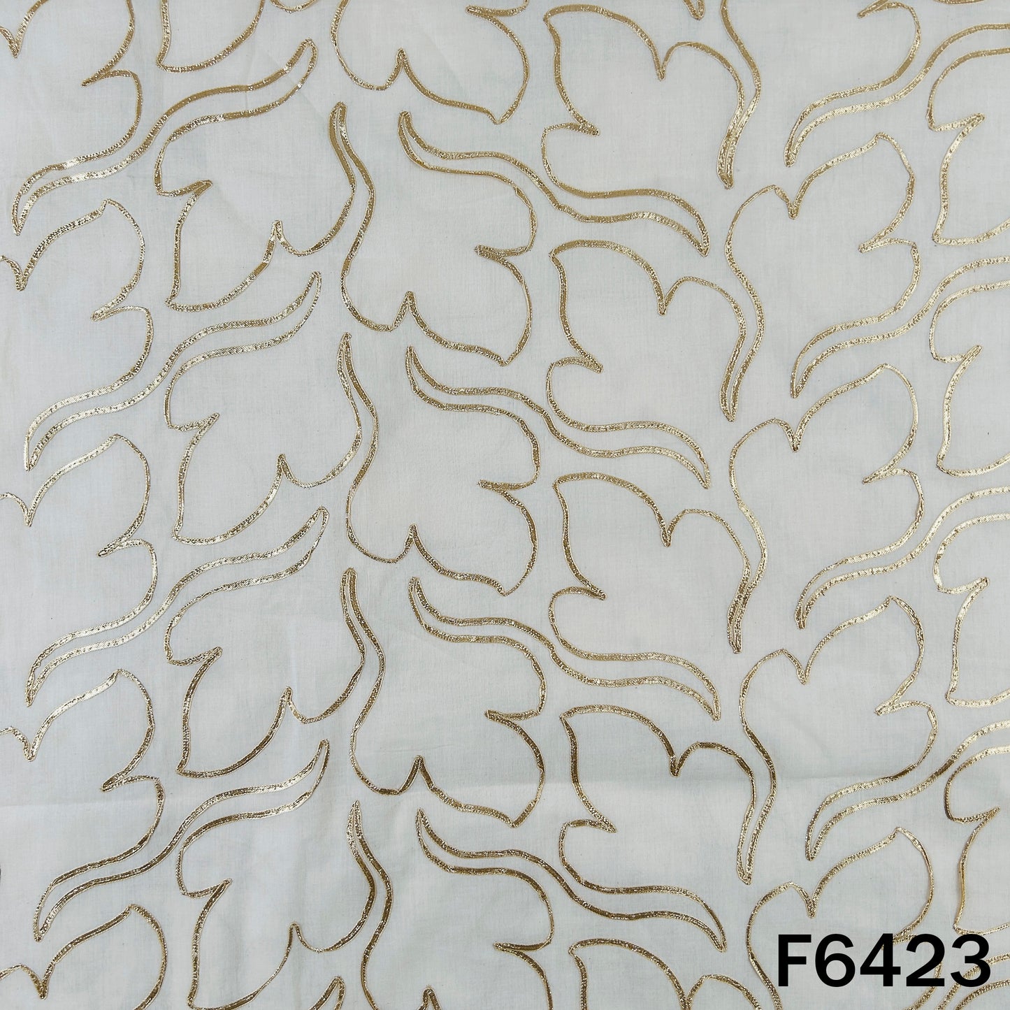 Dyeable Gota Patti Work Kora Cotton Fabric - F6423