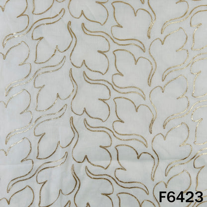 Dyeable Gota Patti Work Kora Cotton Fabric - F6423