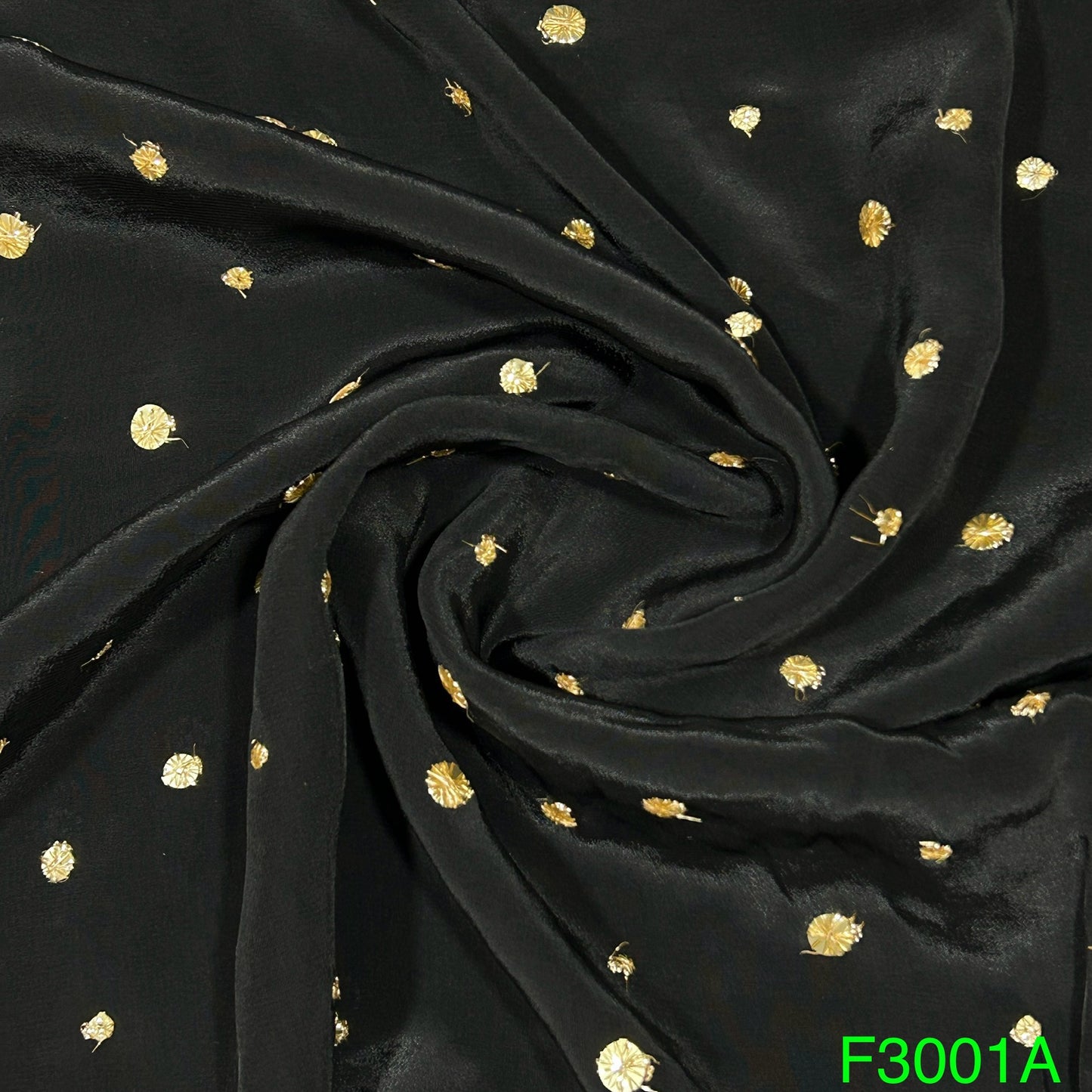 Zari Sequins Crepe Fabric-F3001