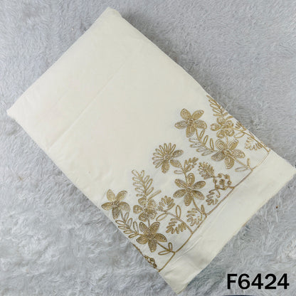Dyeable Gota Patti Work Kora Cotton Fabric - F6424