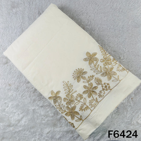 Dyeable Gota Patti Work Kora Cotton Fabric - F6424