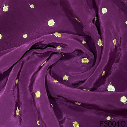 Zari Sequins Crepe Fabric-F3001