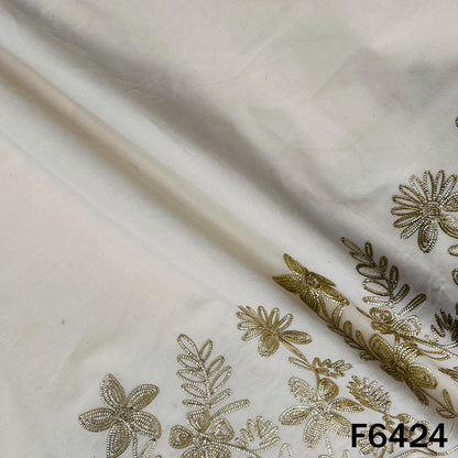 Dyeable Gota Patti Work Kora Cotton Fabric - F6424