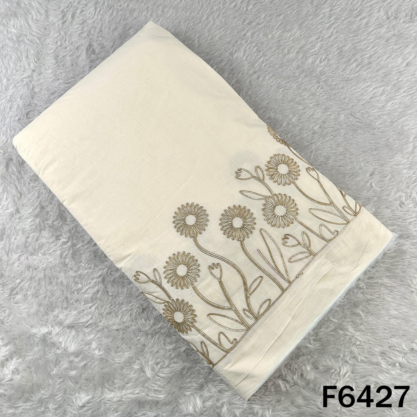 Dyeable Gota Patti Work Kora Cotton Fabric - F6427