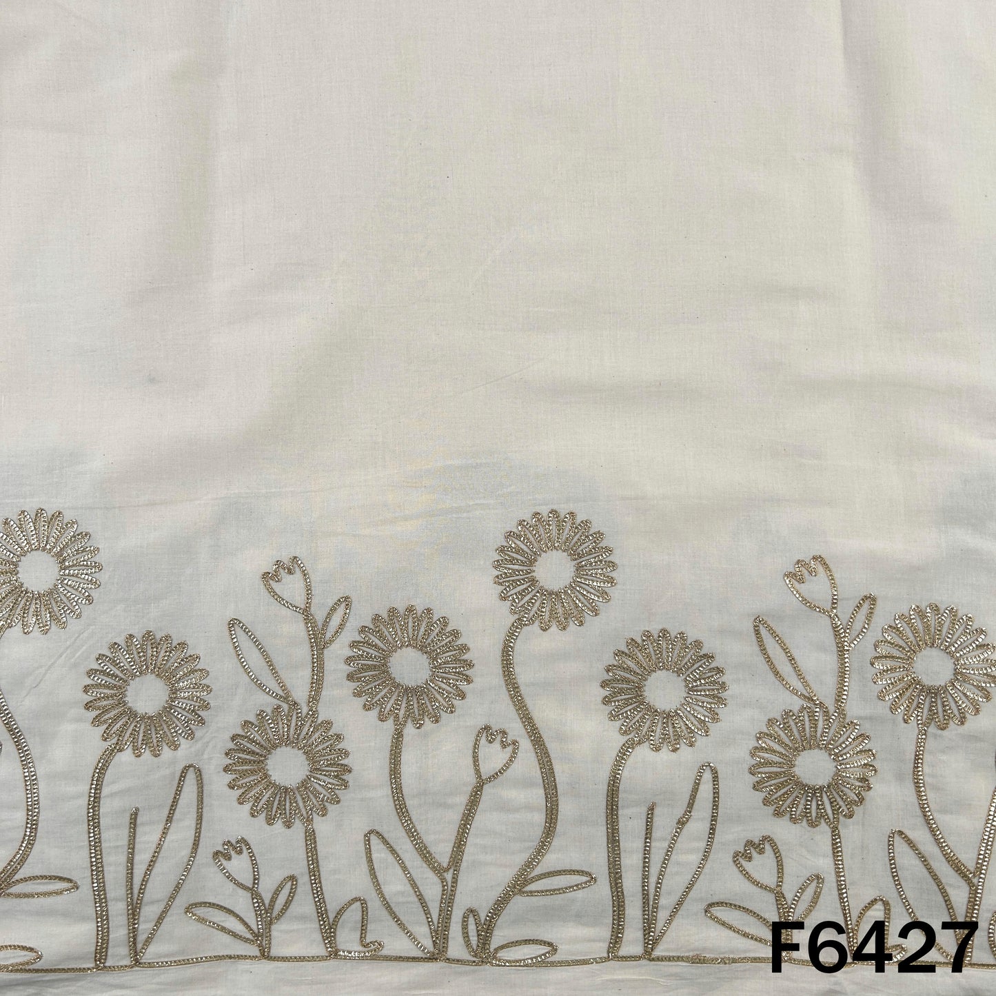 Dyeable Gota Patti Work Kora Cotton Fabric - F6427