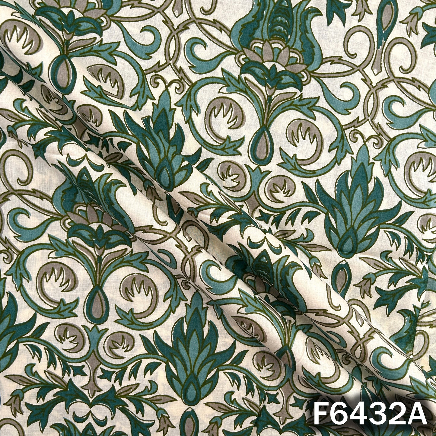 Block Print Cambric Cotton Fabric - F6432