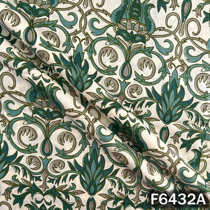 Block Print Cambric Cotton Fabric - F6432