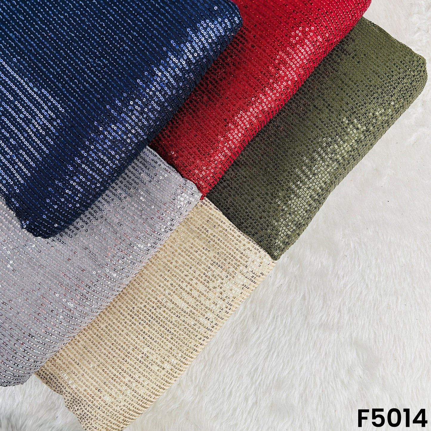 Sequins Embroidered Lycra Net Fabric-F5014