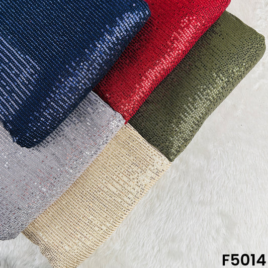 Sequins Embroidered Lycra Net Fabric-F5014