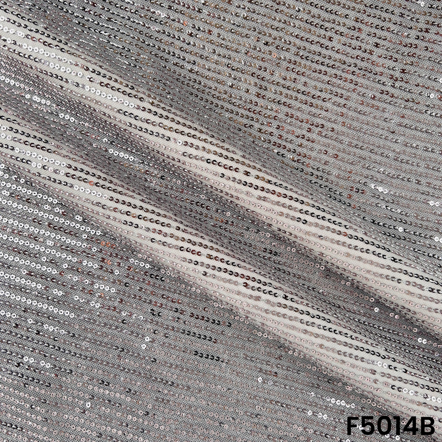 Sequins Embroidered Lycra Net Fabric-F5014