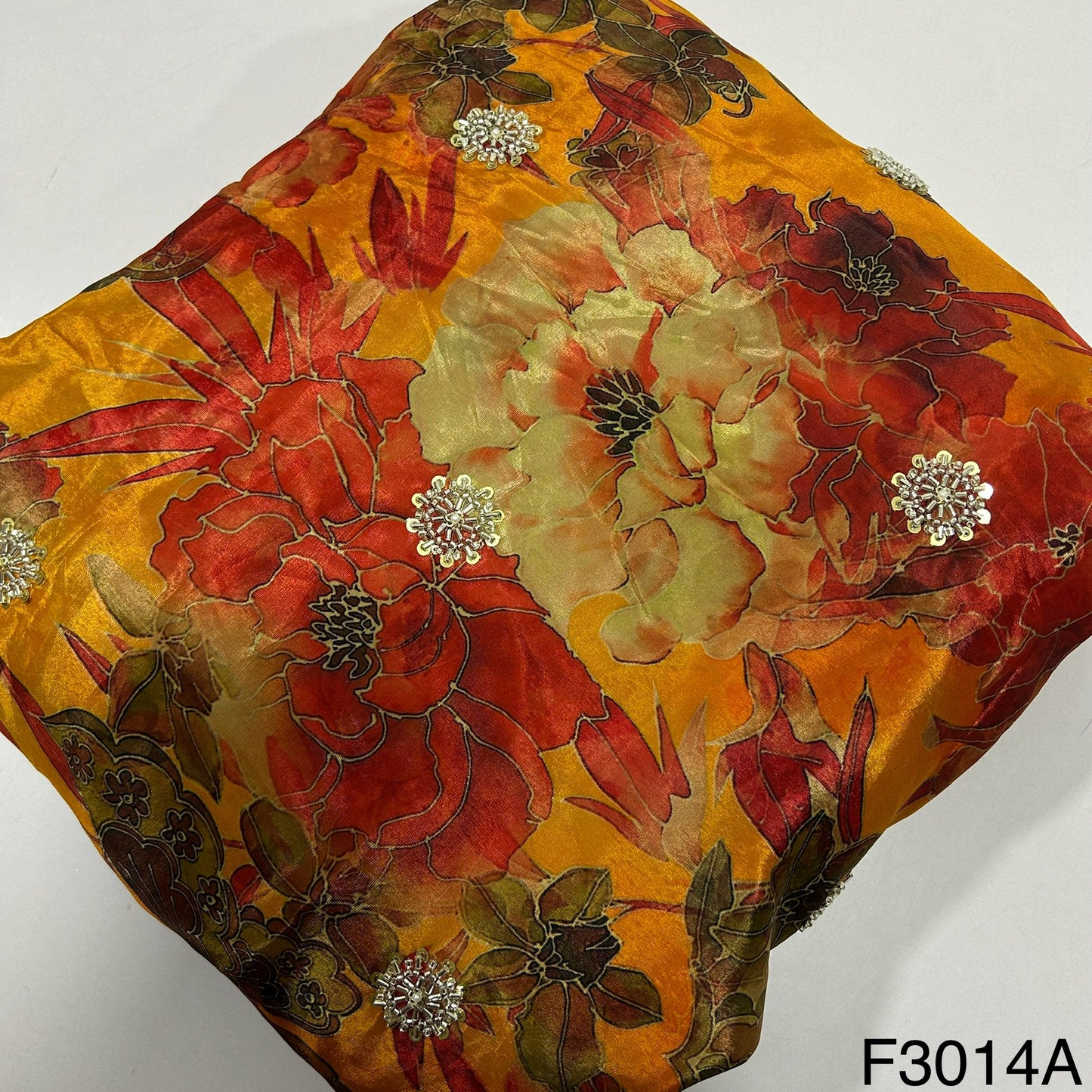 Cut Dana Work Sequins Crepe Fabric-F3014