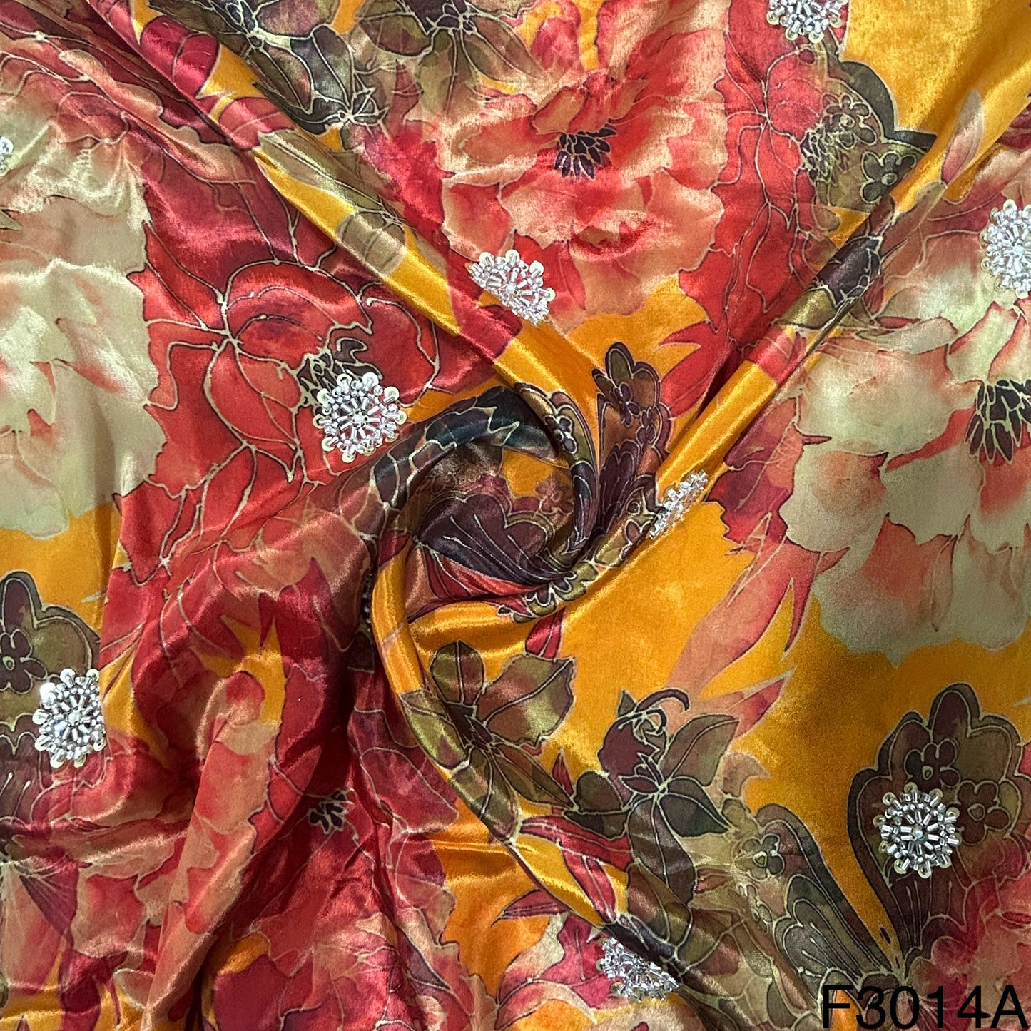 Cut Dana Work Sequins Crepe Fabric-F3014