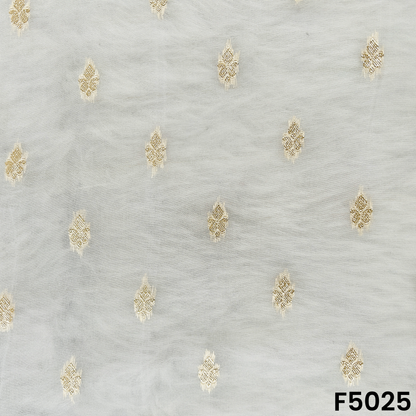 Dyeable Zari Work Organza Fabric-F5025