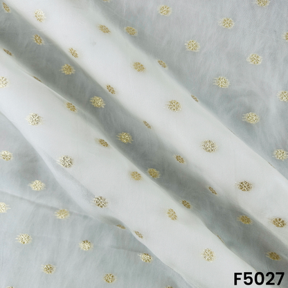 Dyeable Zari Work Organza Fabric-F5027