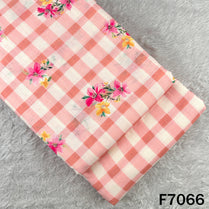 Printed Check Linen Fabric - F7066