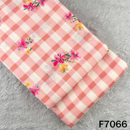 Printed Check Linen Fabric - F7066