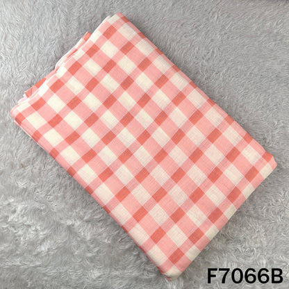 Printed Check Linen Fabric - F7066