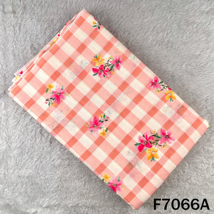 Printed Check Linen Fabric - F7066