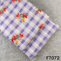 Printed Check Linen Fabric - F7072