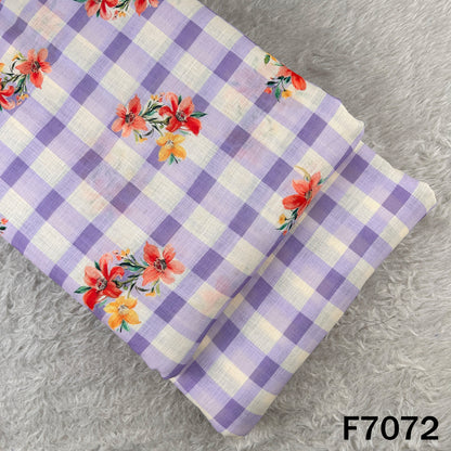 Printed Check Linen Fabric - F7072