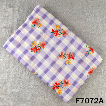 Printed Check Linen Fabric - F7072