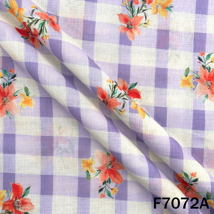 Printed Check Linen Fabric - F7072