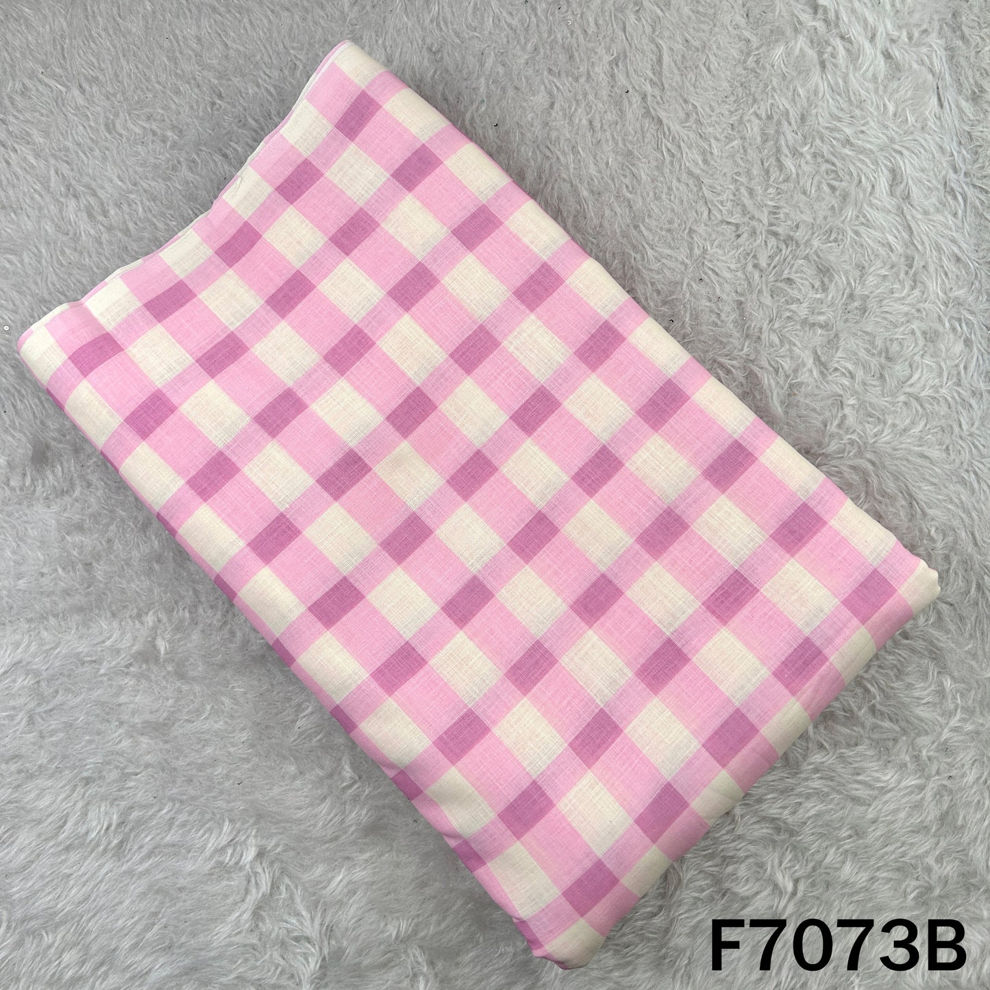 Printed Check Linen Fabric - F7073